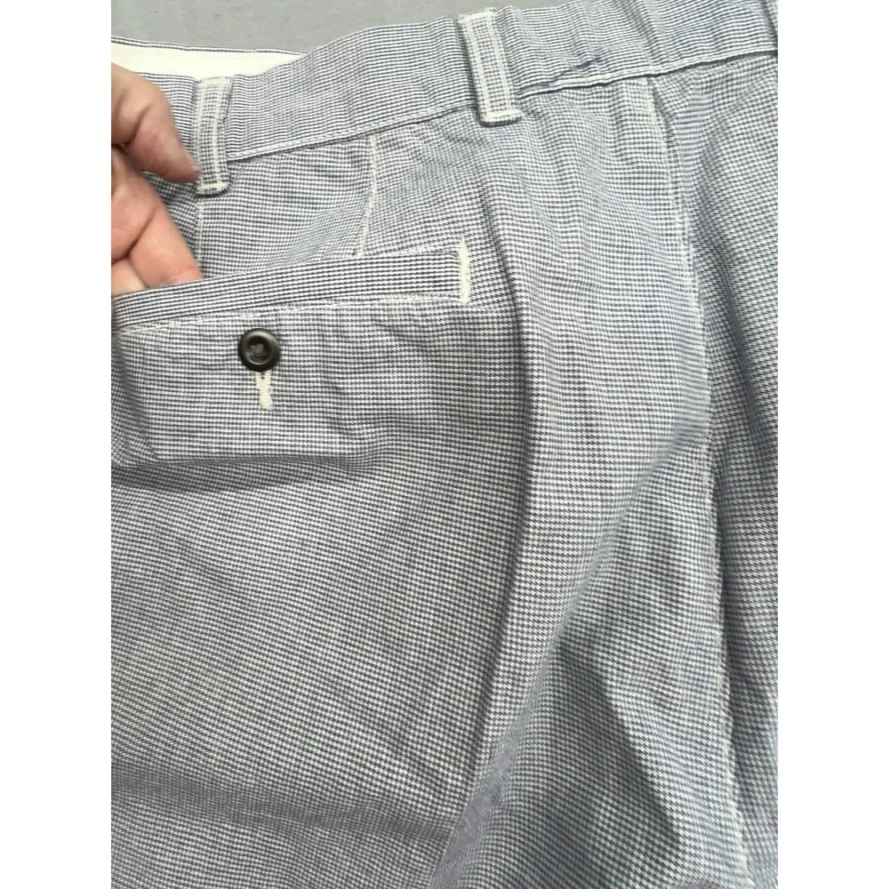 Tommy Hilfiger Short Men 38 Blue Houndstooth Cotton Preppy Coastal Beach Classic